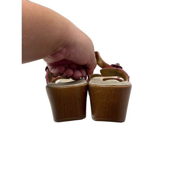 Dansko Women's Sophie Wedge Heel Leather Slip On Sandals Size EU 41 US 9.5 Red - Picture 7 of 8